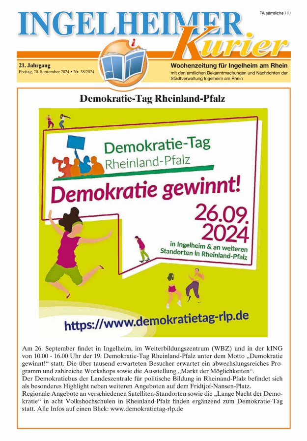 Ingelheimer Kurier Titelblatt 38/2024