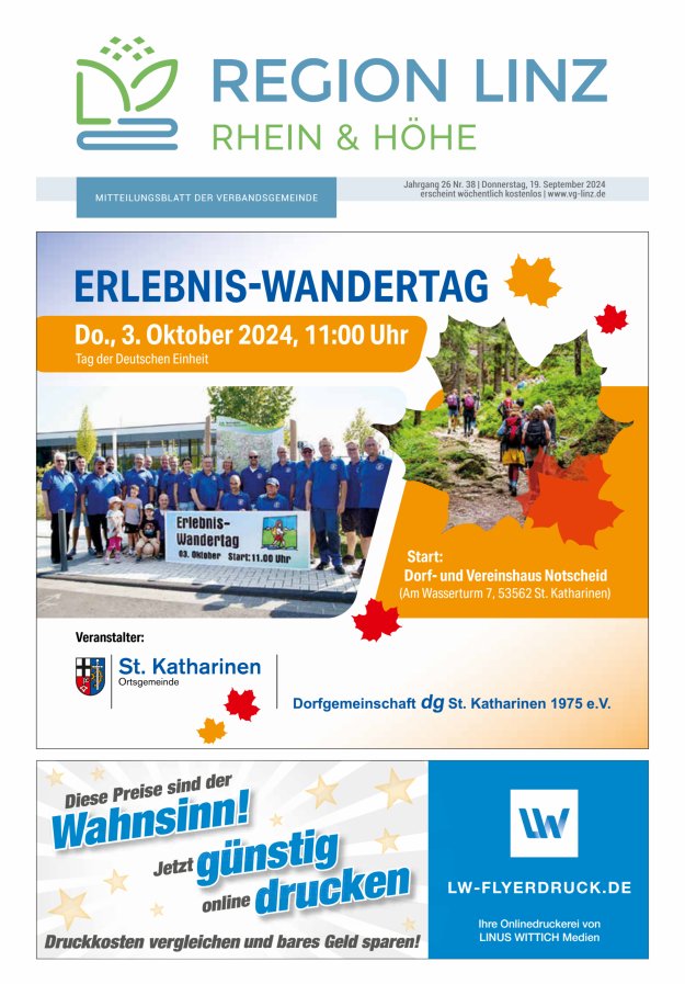 Unsere Verbandsgemeinde Linz am Rhein Titelblatt 38/2024