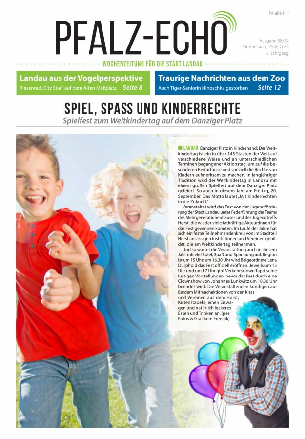 Pfalz-Echo Titelblatt 35/2024