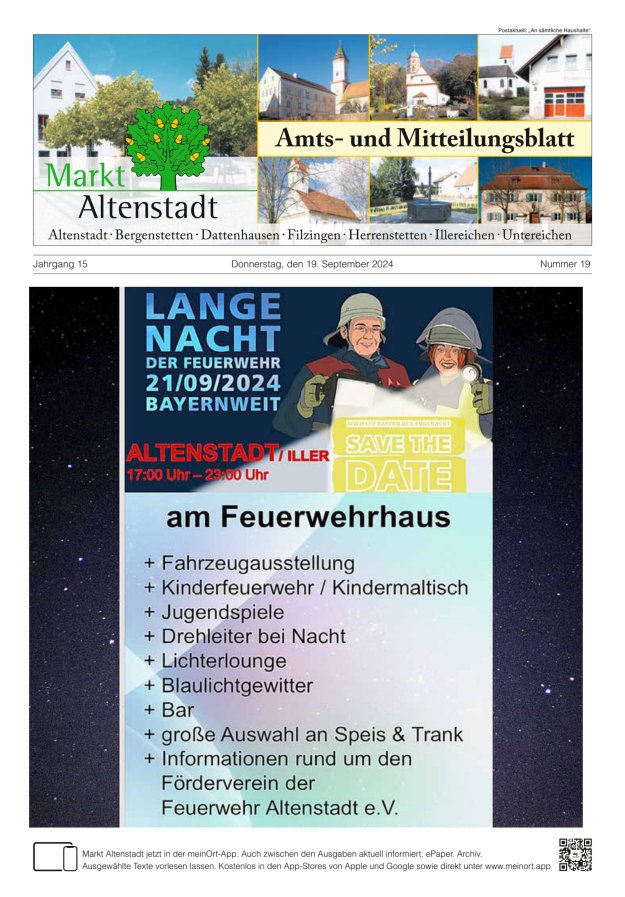 Amts- und Mitteilungsblatt des Marktes Altenstadt Titelblatt 19/2024
