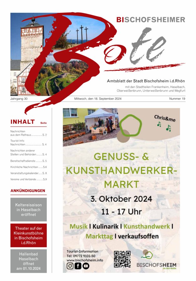 Bischofsheimer Bote Titelblatt 19/2024