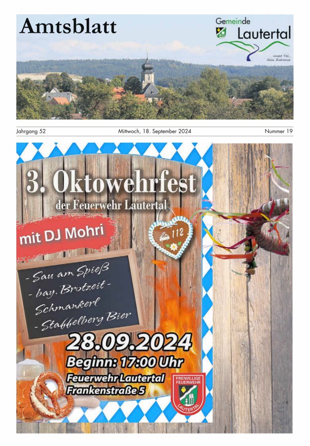 Amtsblatt der Gemeinde Lautertal Titelblatt 19/2024