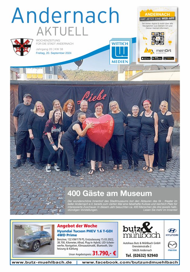 Andernach aktuell Titelblatt 38/2024