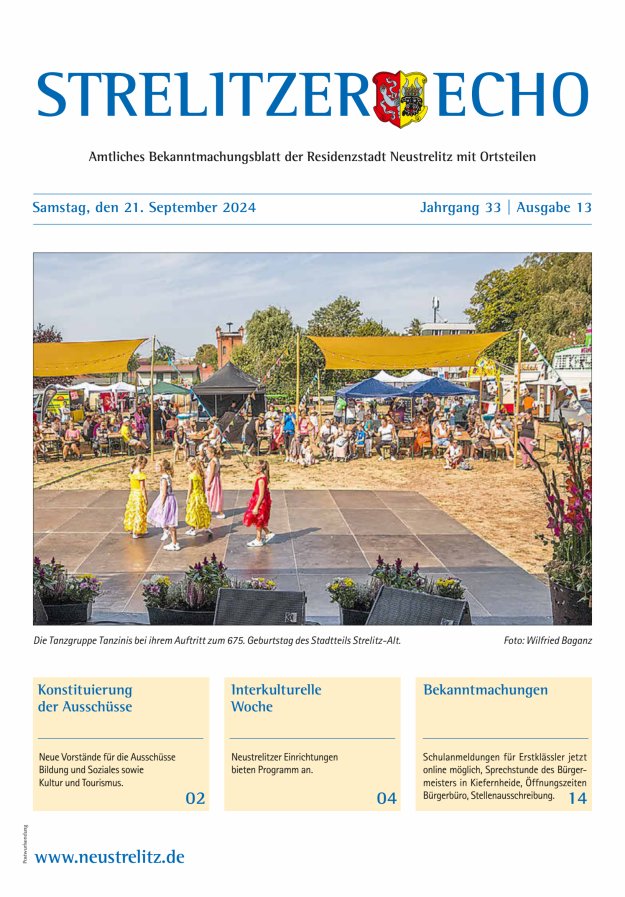 Strelitzer Echo Titelblatt 13/2024