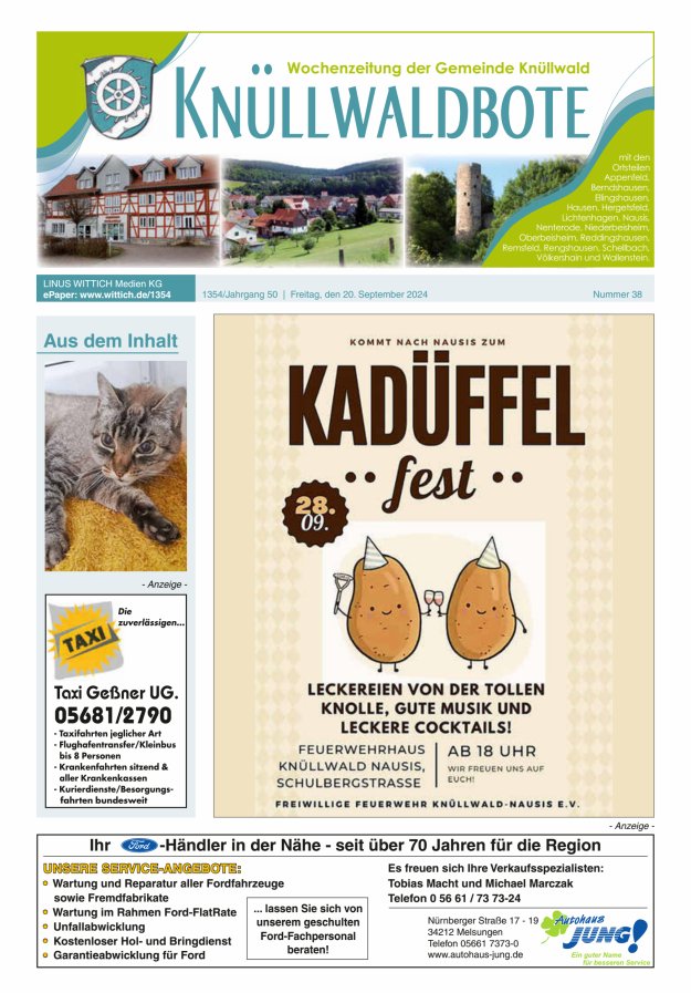Knüllwaldbote Titelblatt 38/2024