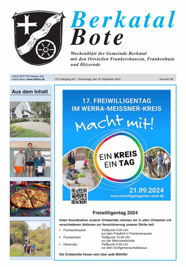 Berkatal Bote Titelblatt 38/2024
