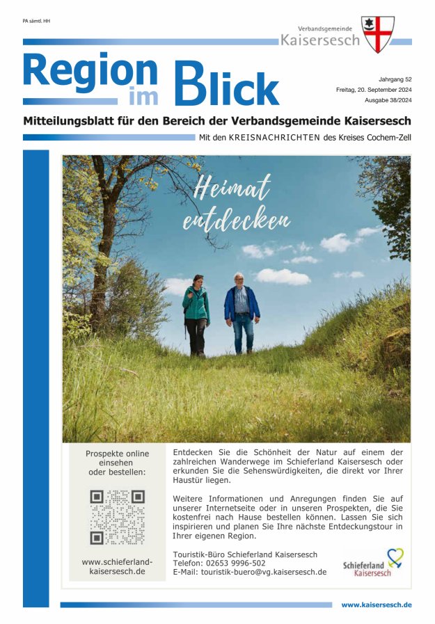 Region im Blick VG Kaisersesch Titelblatt 38/2024
