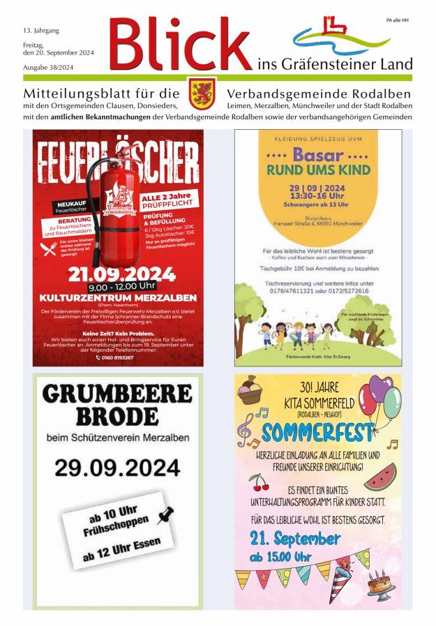 Blick ins Gräfensteiner Land VG Rodalben Titelblatt 38/2024