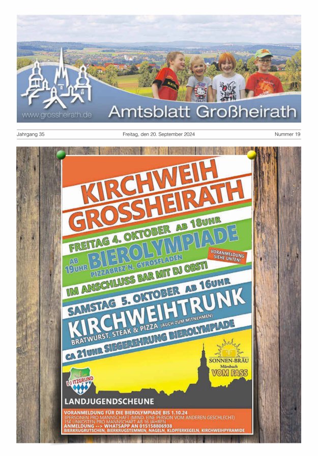 Amtsblatt Großheirath Titelblatt 19/2024