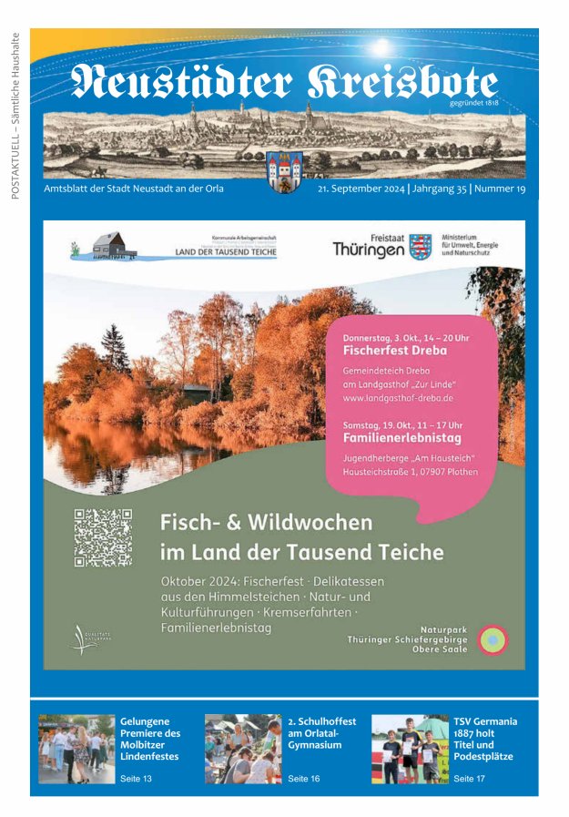 Neustädter Kreisbote Titelblatt 19/2024