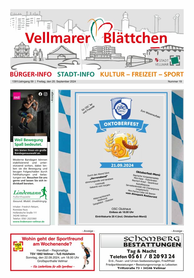 Vellmarer Blättchen Titelblatt 19/2024