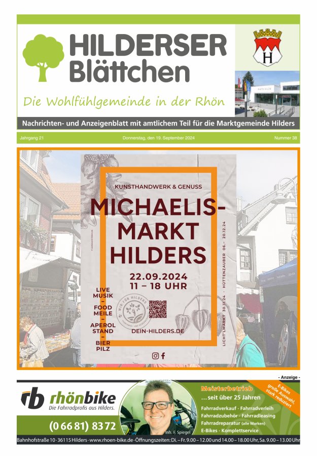 Hilderser Blättchen Titelblatt 38/2024