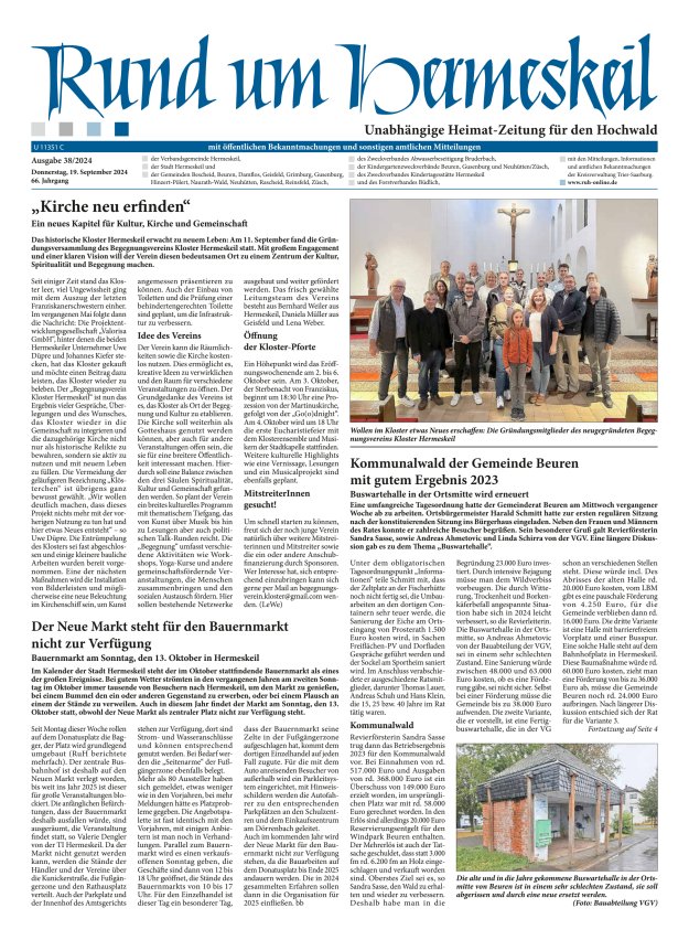 Rund um Hermeskeil Titelblatt 38/2024