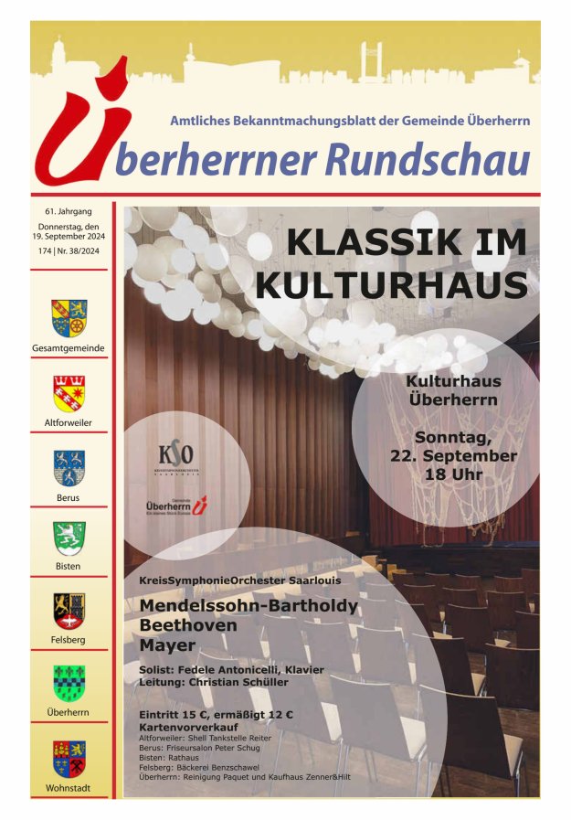 Überherrner Rundschau Titelblatt 38/2024