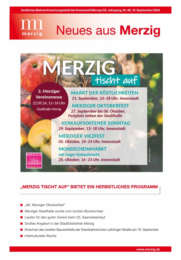 Neues aus Merzig Titelblatt 38/2024