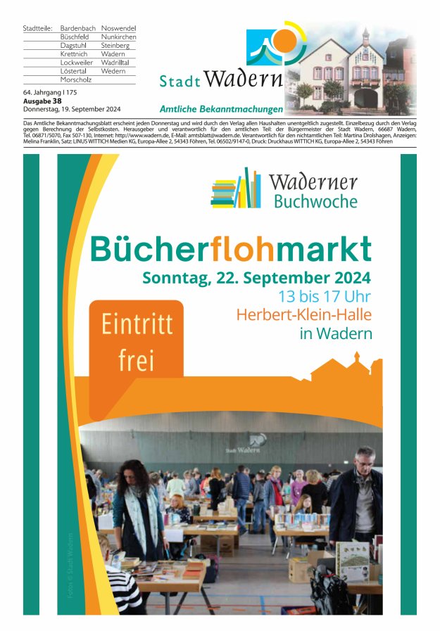 Stadt Wadern Titelblatt 38/2024