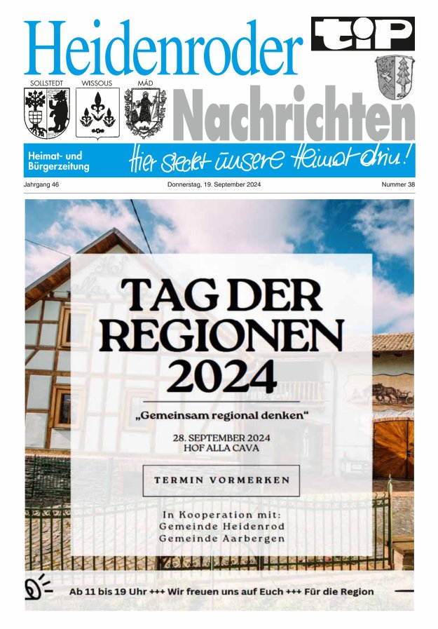 "tip" Heidenroder Nachrichten Titelblatt 38/2024