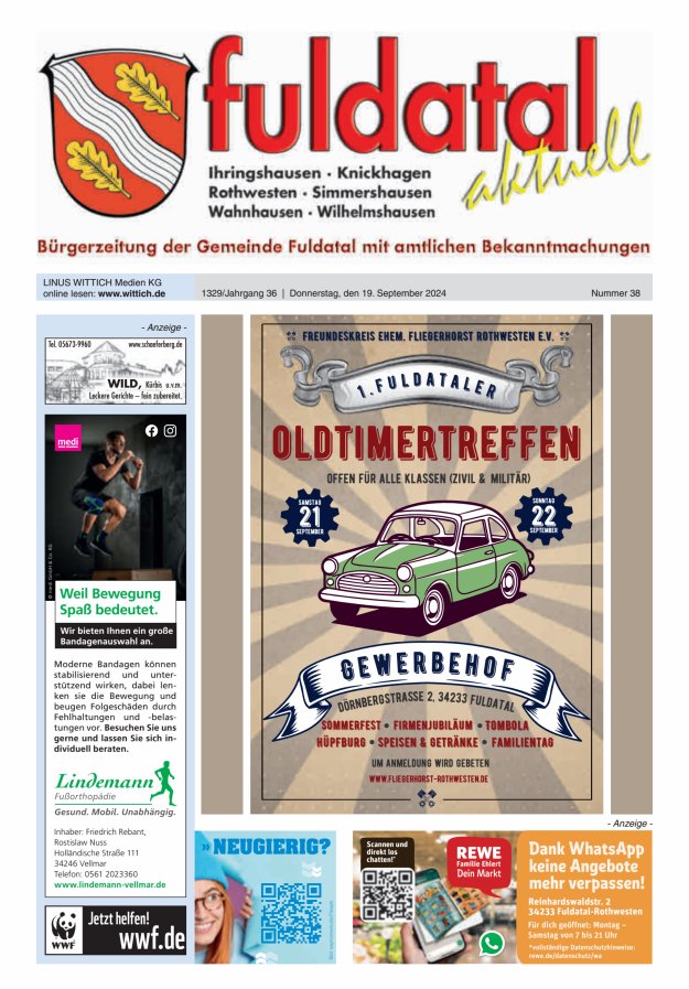 Fuldatal aktuell Titelblatt 38/2024