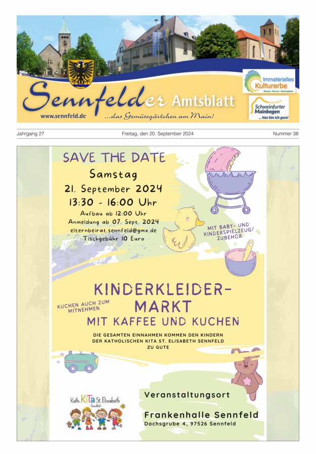 Sennfelder Amtsblatt Titelblatt 38/2024