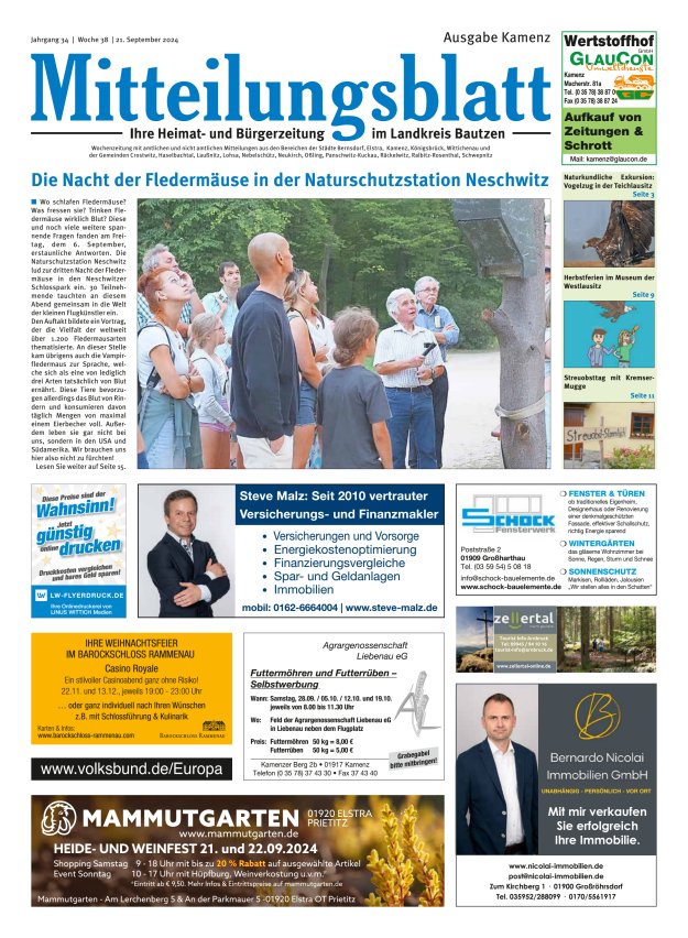Mitteilungsblatt LK Bautzen Ausgabe Kamenz Titelblatt 37/2024