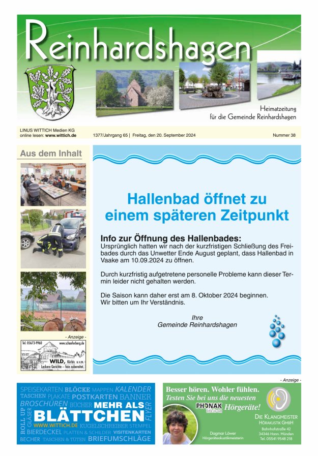 Unser Blättchen Titelblatt 38/2024