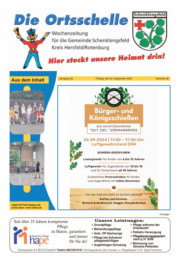 Die Ortsschelle Titelblatt 38/2024