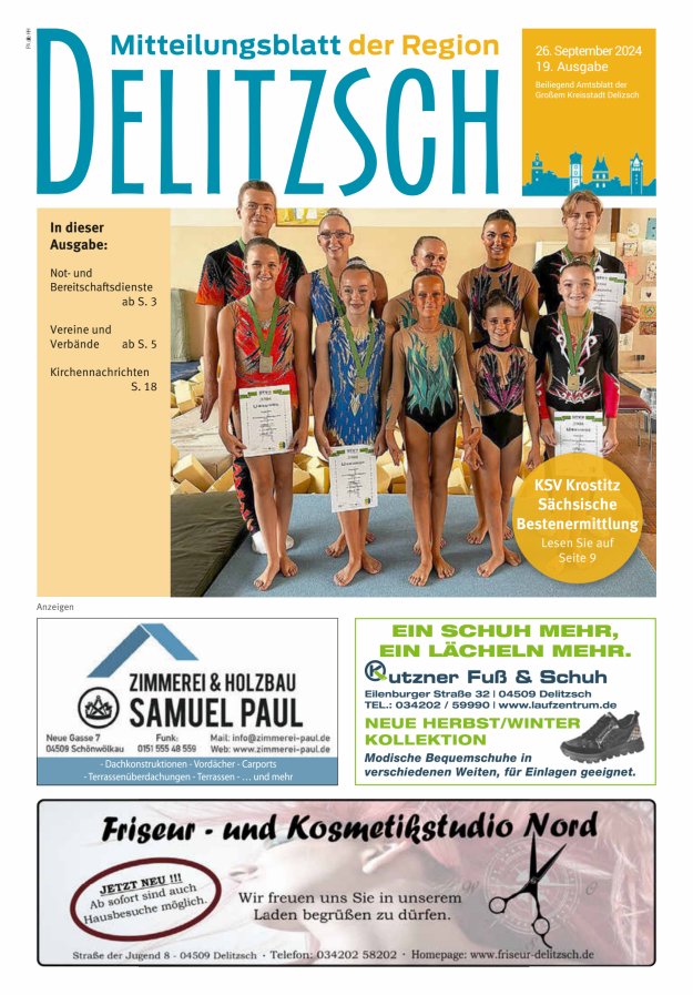 Mitteilungsblatt der Region Delitzsch Titelblatt 19/2024
