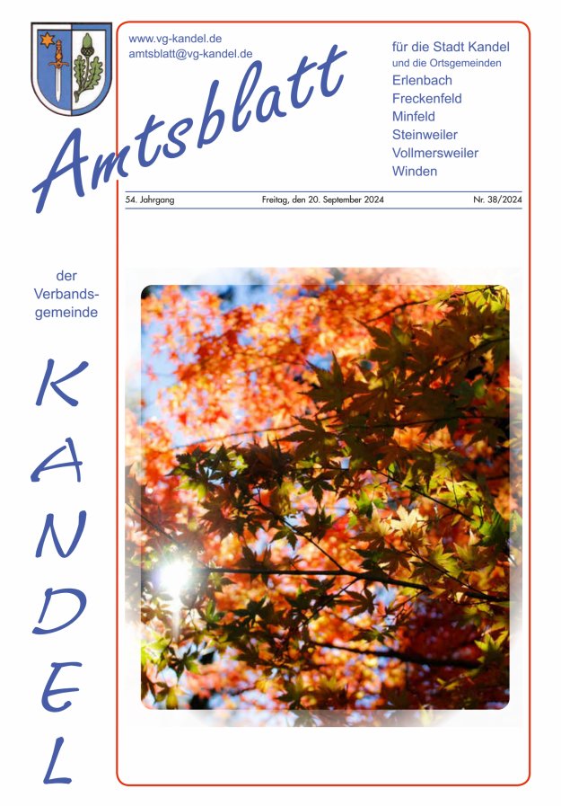 Amtsblatt VG Kandel Titelblatt 38/2024