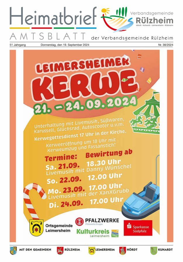 Heimatbrief VG Rülzheim Titelblatt 38/2024