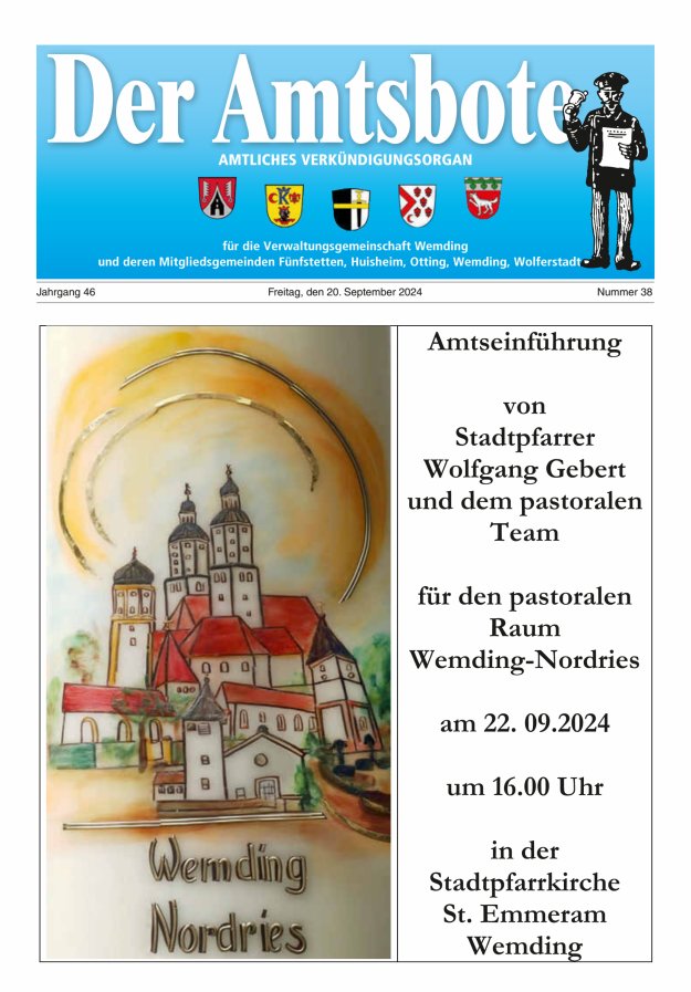 Der Amtsbote - Wemding Verwaltungsgemeinschaft Titelblatt 38/2024