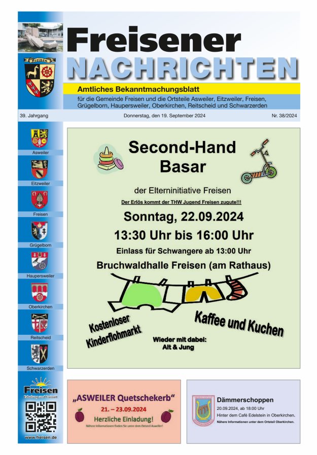 Freisener Nachrichten Titelblatt 38/2024