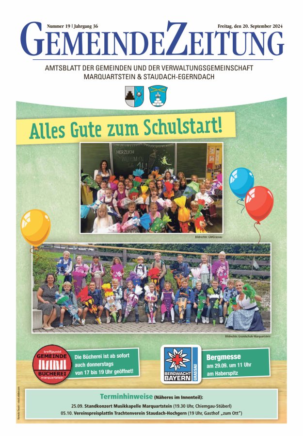 Marquartsteiner und Staudach-Egerndacher Nachrichten Titelblatt 19/2024