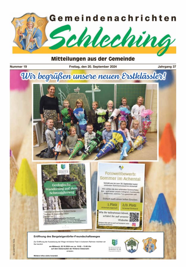 Gemeindenachrichten Schleching Titelblatt 19/2024