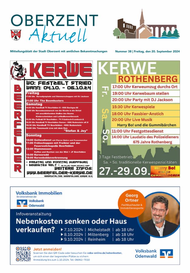 Oberzent aktuell Titelblatt 38/2024