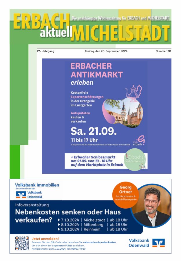 Erbach-Michelstadt aktuell Titelblatt 38/2024