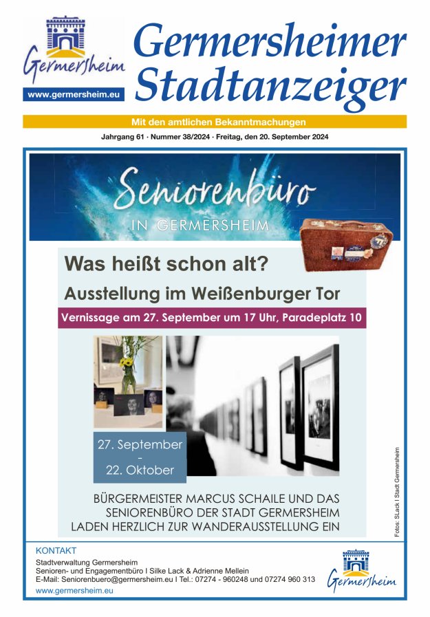 Germersheimer Stadtanzeiger Titelblatt 38/2024