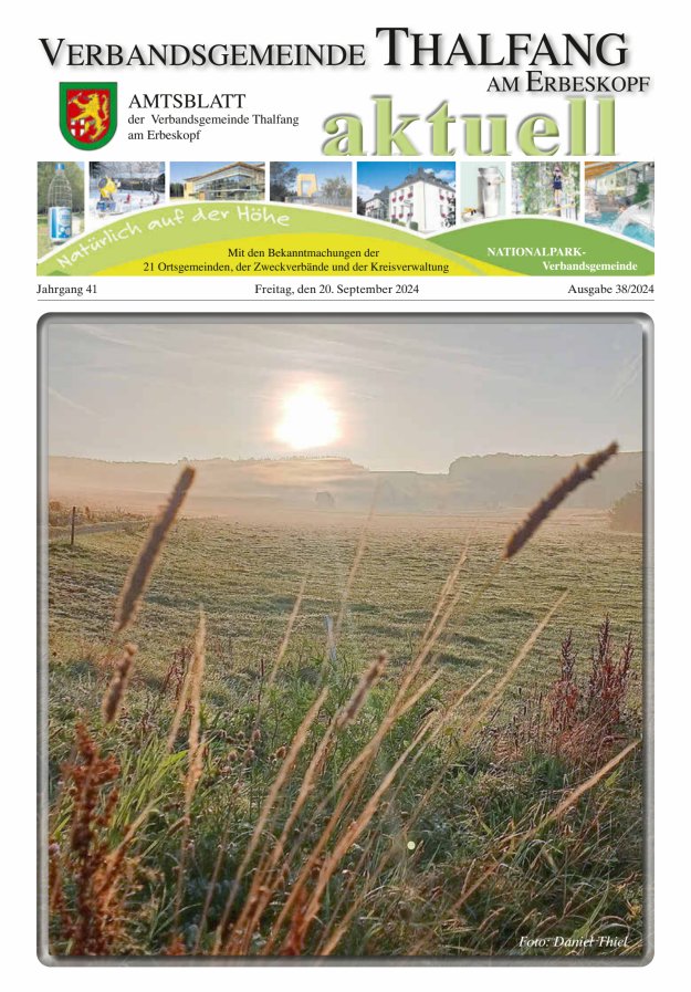 Thalfang aktuell - Amtsblatt VG Thalfang Titelblatt 38/2024