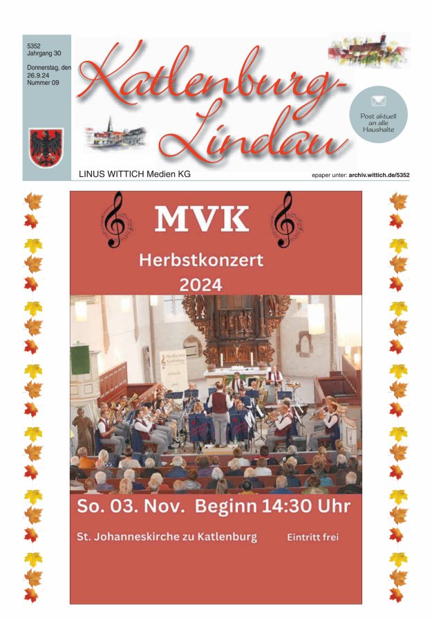 Blickpunkt Katlenburg Lindau Titelblatt 09/2024