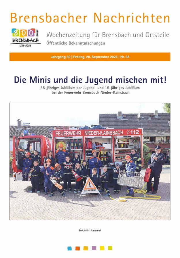 Brensbacher Nachrichten Titelblatt 38/2024