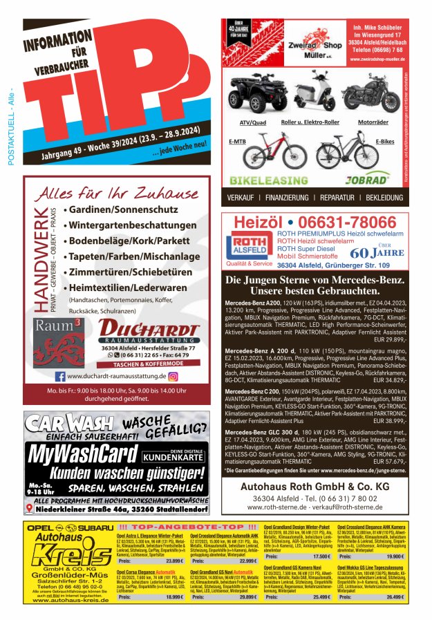 Tipp Vogelsberg Titelblatt 39/2024
