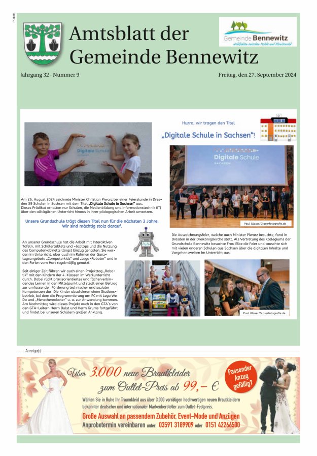 Amtsblatt der Gemeinde Bennewitz Titelblatt 09/2024