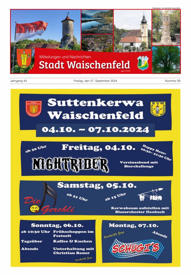 Stadt Waischenfeld - Mitteilungen und andere Nachrichten Titelblatt 09/2024