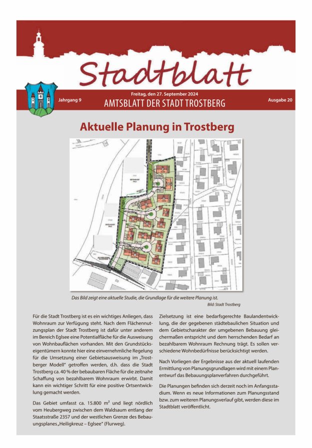 Stadtblatt Trostberg an der Alz Titelblatt 20/2024