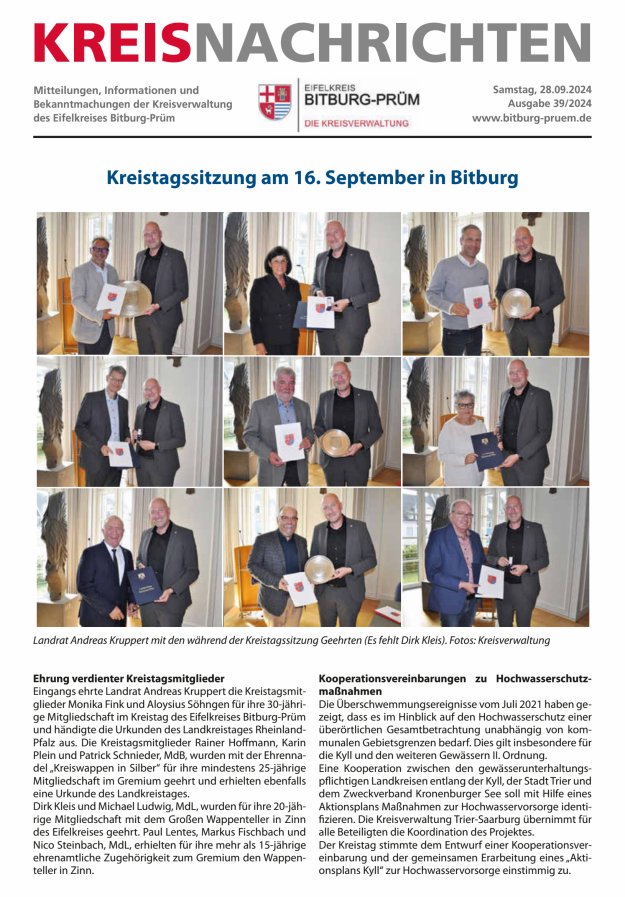 Kreis Bitburg-Prüm Titelblatt 39/2024