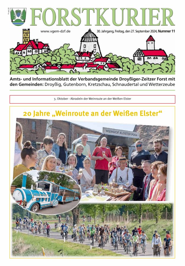 Forstkurier Amts- u. Informationsblatt VG Droyßiger-Zeitzer Forst Titelblatt 11/2024