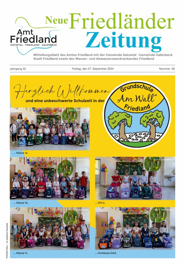 Neue Friedländer Zeitung Titelblatt 09/2024