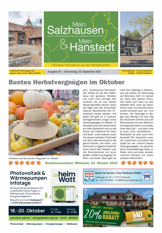 Mein Salzhausen   Mein Hanstedt Titelblatt 09/2024