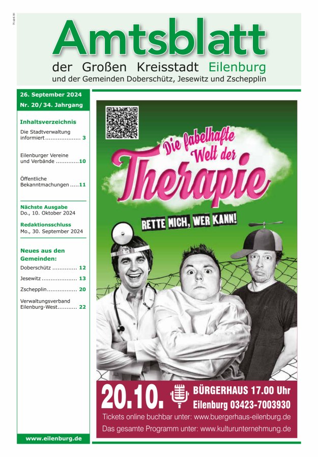 Muldespiegel und Amtsblatt der Großen Kreisstadt Eilenburg und der Gemeinden Titelblatt 20/2024