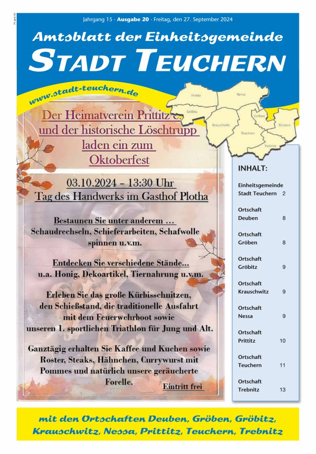 Amtsblatt der Einheitsgemeinde Stadt Teuchern Titelblatt 20/2024