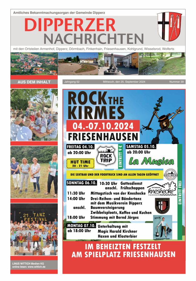 Dipperzer Nachrichten Titelblatt 39/2024